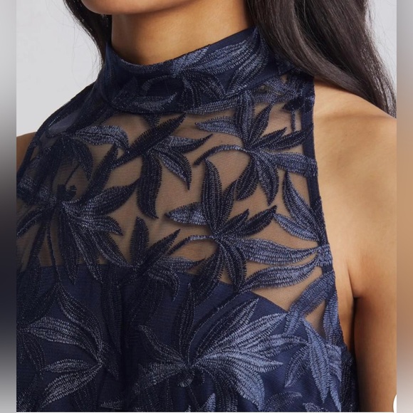 Sam Edelman Leaf Embroidered Sheath Dress
(navy) - Picture 3 of 4